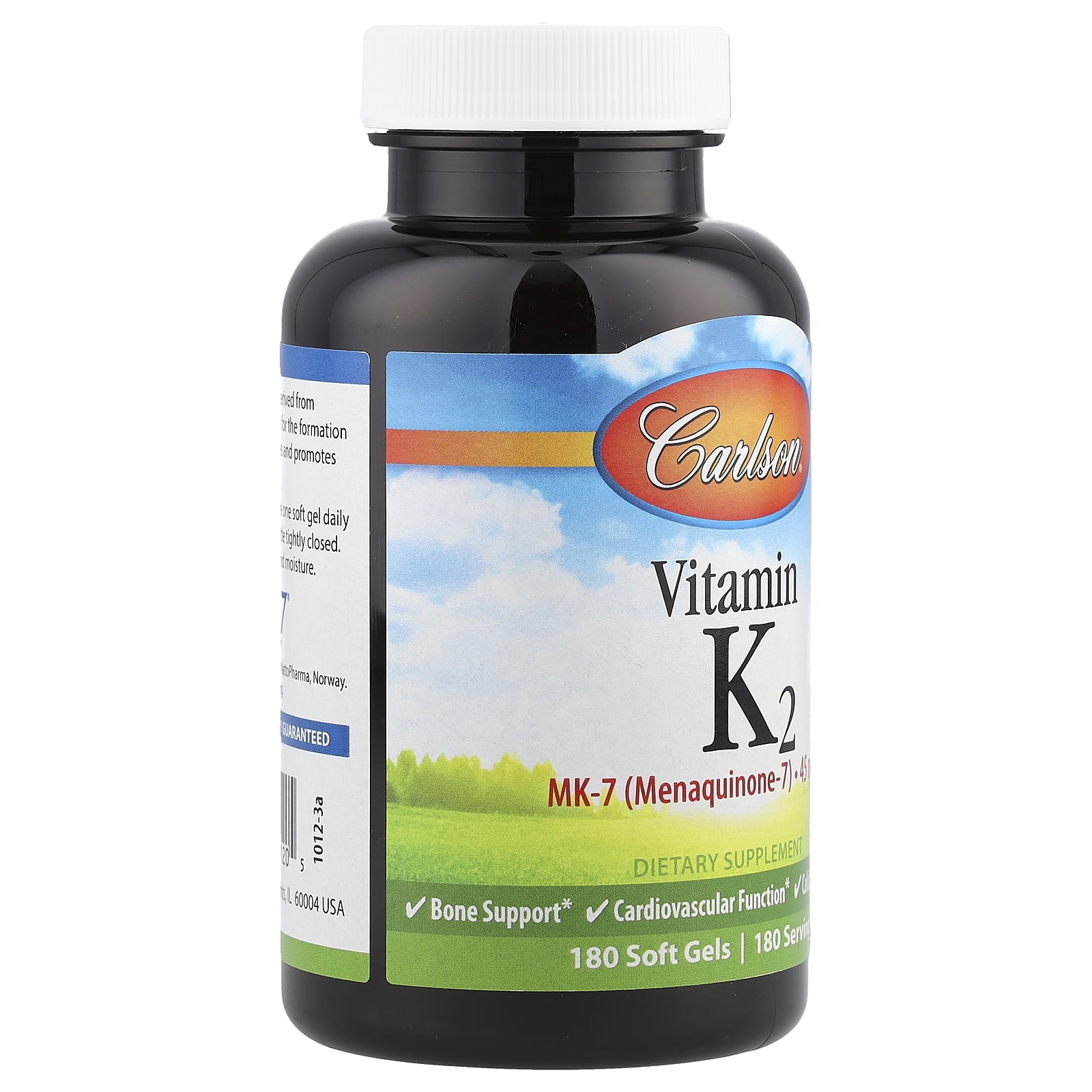 Carlson Laboratories Vitamin K2: MK7 (Menaquinone) 45mcg 180 Softgel