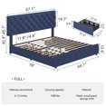 thumbnail image 2 of Eastvita Full/Queen/King Size Bed Frame with 4 Storage Drawers and Headboard, Linen Upholstered Platform Bed Frame, Diamond Stitched Button Tufted, Easy Assemble, Noise-Free, No Box Spring Needed, 2 of 7