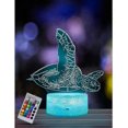 thumbnail image 1 of Sea Turtle Veilleuse pour enfants, lampe illusion 3D, lumire LED, tlcommande 16 couleurs changeantes intensit variable, cadeaux de Nol pour filles g, 1 of 3