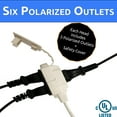 thumbnail image 3 of Cable de extensión Power Strip W4W, doble, 18 pies y 6 enchufes, 3 of 6