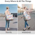 thumbnail image 5 of 22 Inch Oversized Travel Bag Lightweight Canvas Weekender Duffel with Multi Pockets, Slogan Print, 5 of 5