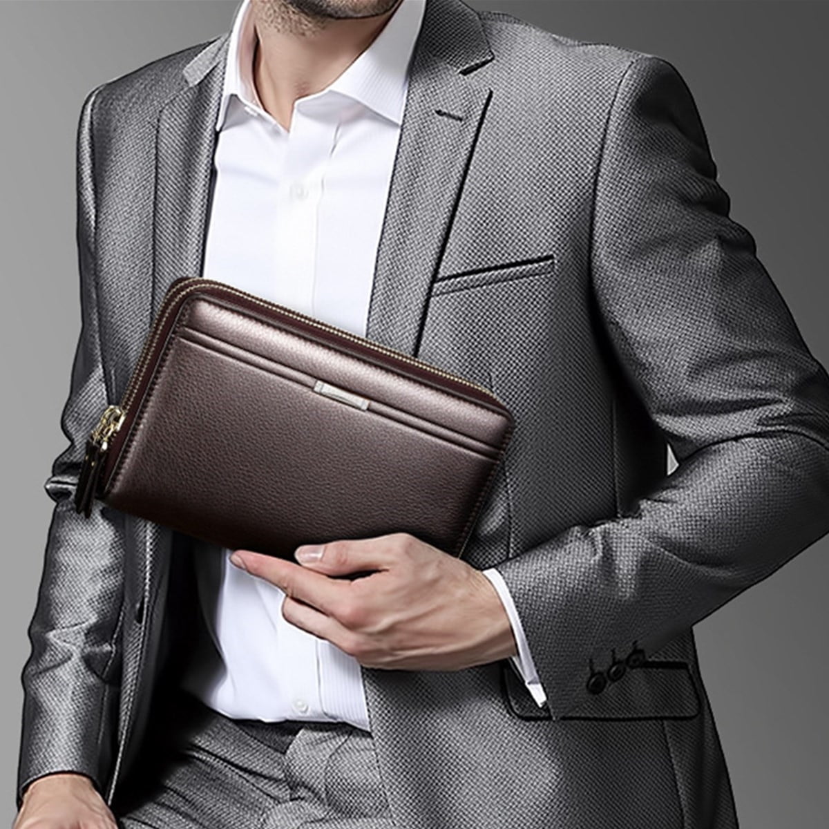 New Men&#39;s Leather Business Clutch Bag Handbag Wallet Purse Mobile Phone Bag - www.bagssaleusa.com ...