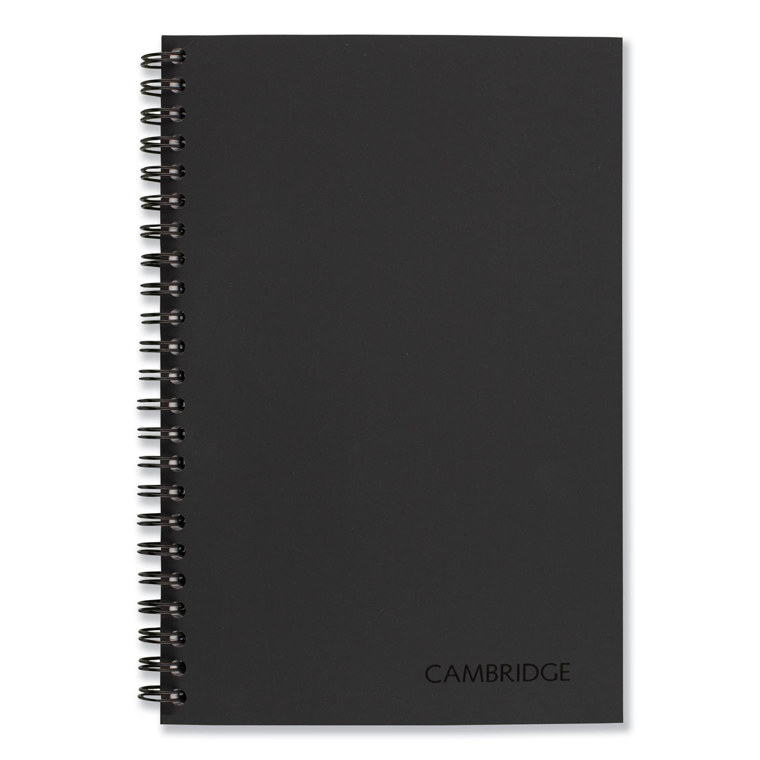 Cambridge Wire bound Business Notebook, Wide/Legal Rule, Black Cover, 8' x 5', 80 Sheets