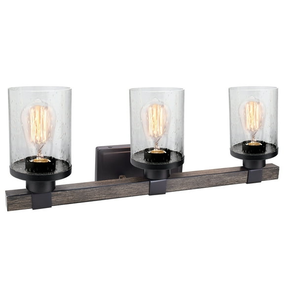 Aspen Creative 62188, Three-Light Metal Bathroom Vanity Wall Light Fixture, 23" Wide, Transitional Design in Oil Rubbed Bronze