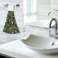 thumbnail image 5 of Yayeee Kitchen Hanging Hand Towels Set of 2 with Loop Bathroom Absorbent Tie Towel, Orange Flowers, 5 of 7