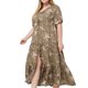 thumbnail image 5 of Vestido Corto de Verano con Cuello en V de Manga Corta Impreso, Vestido de Moda Casual para Mujeres, 5 of 6