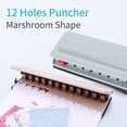 thumbnail image 3 of 12 Hole Mushroom Shaped Hole Adjustable Punch 6 Sheets A4 Capacity Loose Leaf Paper Binding Punch with Positioning Ruler Paper Scrap Collector, 3 of 7