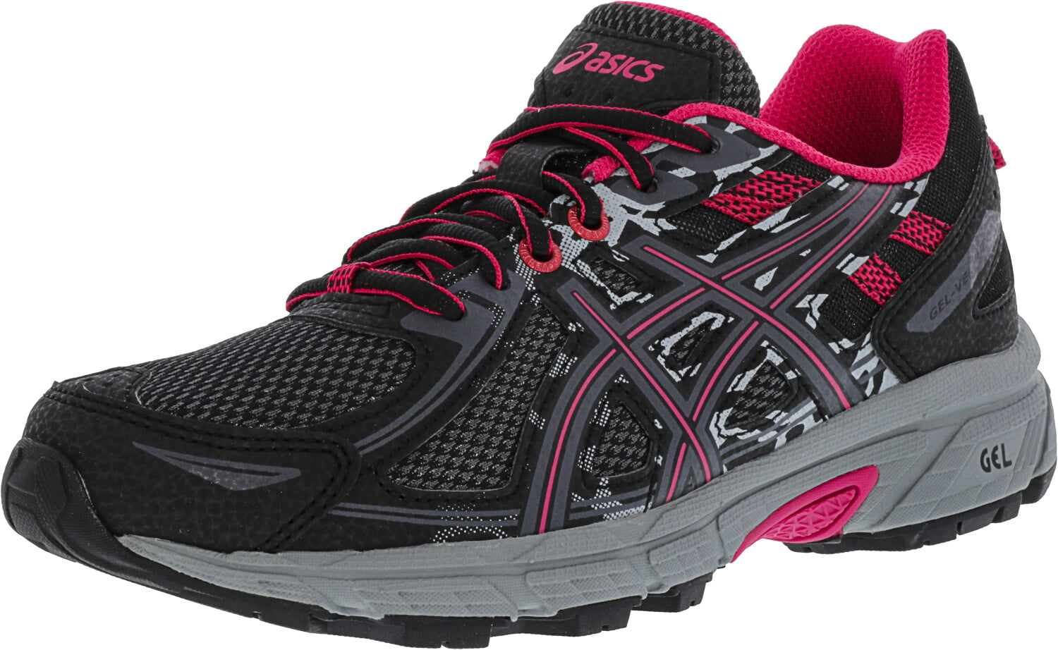 Asics Women's Gel-Venture 6 Black / Pixel Pink Ankle-High Running - 8M ...