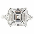 thumbnail image 3 of HeartsAndYou 5ct Asscher Cut Moissanite Engagement Ring for Women 18k White Gold over Silver Trillion Accent, 3 of 4