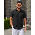thumbnail image 2 of COOFANDY Mens Beach Shirs Untucked Shirts Short Sleeve Button Up Casual Dress Shirts, 2 of 5