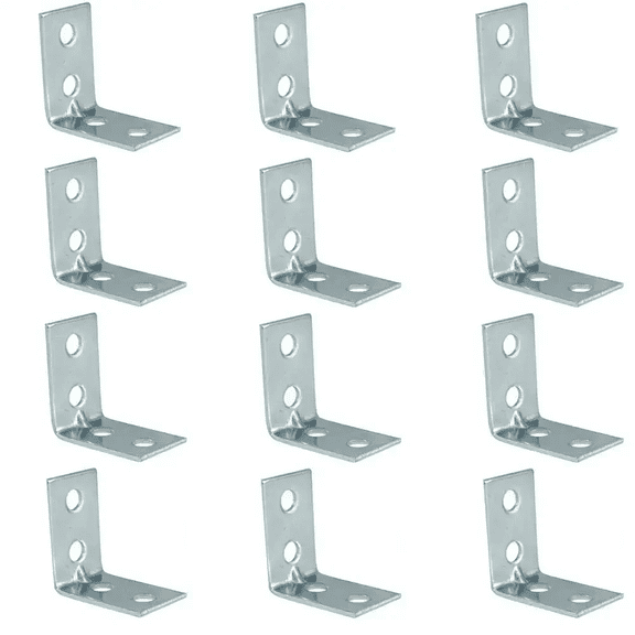 12pcs L-Shaped Corner Brackets Metal Corner Braces Drawer Shelf Wall Bracket Fixing Right Angle Corners Brace Furniture Hardware