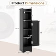 thumbnail image 3 of Costway Bathroom Storage Cabinet with Door Toilet Paper Holder Stand for Small Spaces Black, 3 of 10