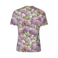 thumbnail image 6 of T Shirt For Men Hydrangea Floral Sports T-Shirt Summer Pink Lavender Print Retro Popular Tshirt For, 6 of 7