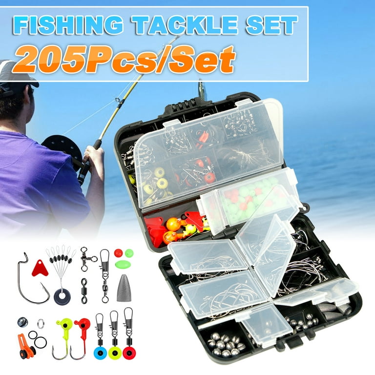 Visland 205pcs Freshwater Terminal Tackle Kits, Bass/Panfish/Trout Fishing Tackle Kits, Fishing Lures, Fishing Accessory Kit w/Tackle Box, Fishing