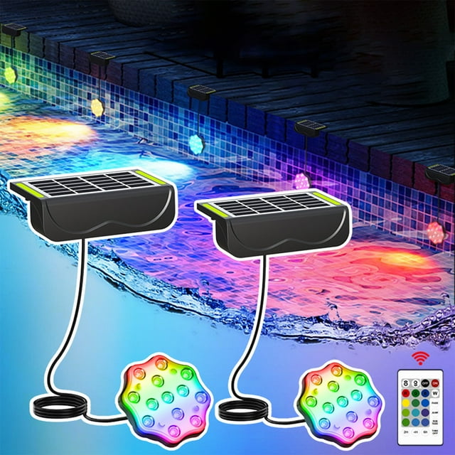 Kbndieu Plastics Solar Light Solar-Powered Pool Light Rgb Outdoor Garden Lamp Waterproof Solar Light Remote-Controlled LED Lantern Lighting & Ceiling