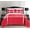 Red, variant on Celine Linen Micromink Stripe Lined Sherpa Comforter Set, Micro-Suede 3-Piece Reversible Comforter Set, Full/Queen, Navy Blue