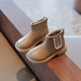 thumbnail image 2 of Otqutp House Boots for Toddler Fashion Winter Children Boots for Boys and Girls Flat Bottom Non Slip Solid Color Pearl Back Zipper Plush Warm and Comfortable(Khaki,10-10.5 Years), 2 of 5