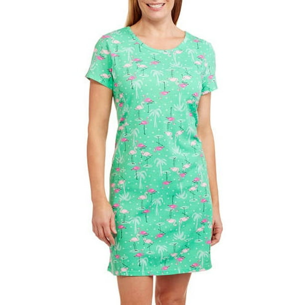 Secret Treasures St Ladies S Slv Scp Slpshirt Flamingo Walmart Com Walmart Com