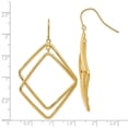 thumbnail image 2 of Leslie's 14k Yellow Gold Polished Finish Square Dangle Earrings, Weight 2.61 gm, 2 of 2