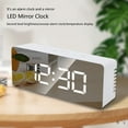 thumbnail image 5 of LED Mirror Digital Alarm Clock, 5.5" Nightstand Snooze Clock w/ Temp Display, Auto-Dim, USB or AAA Power, Compact Travel Desk Clock,, 5 of 8