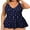 Navy, variant on Chama Women's Plus Size Cute Swimdress Bathing Suits V Neck Ruched One Piece Swimsuits