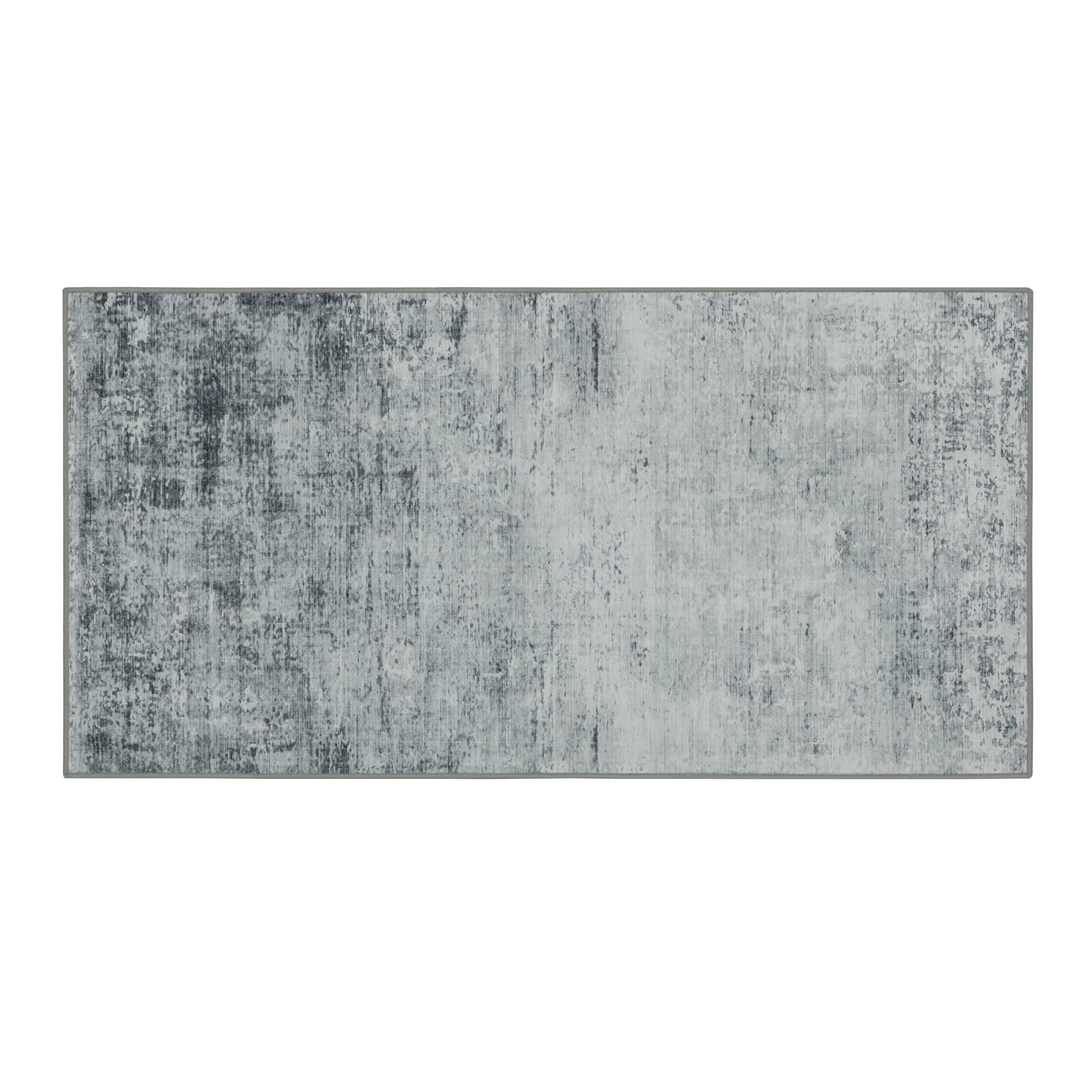 Washable Skid-Resistant Accent Rug Geometric Blue 24" x 48"