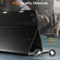 thumbnail image 3 of JETech Case for iPad Pro 11 4/3/2 (11-Inch, 2022/2021/2020 Model, 4th/3rd/2nd Gen.), PU Leather Business Folio Protective Tablet Cover with Pencil Holder & Pocket, Multi-Angle Viewing (Black), 3 of 6