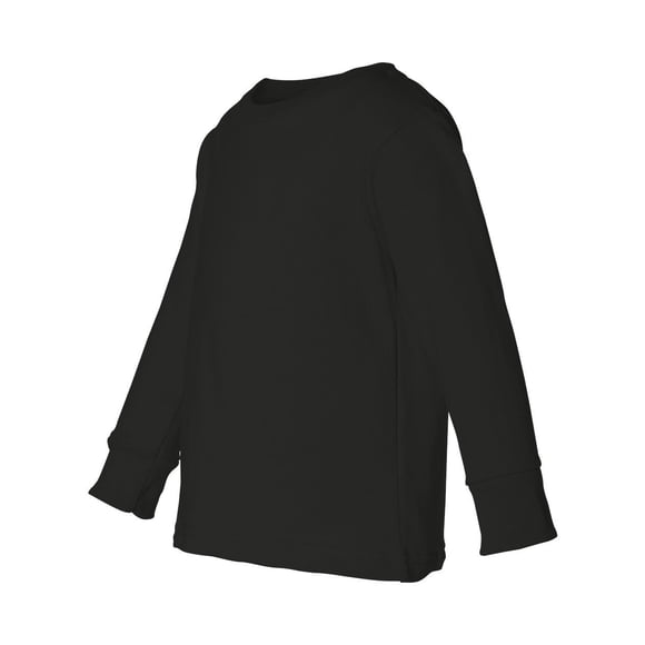 Camiseta de manga larga Rabbit Skins para niños pequeños Negro 2T