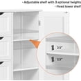 thumbnail image 6 of Large Bathroom Floor Cabinet with 4 Dawers and Single Door Cabinet, Freestanding Storage Cabinet for Living Room Kitchen Hallway, White, 6 of 17