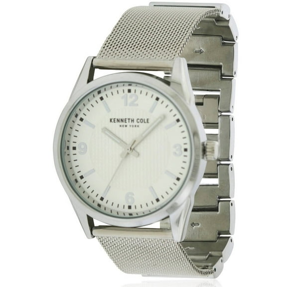 10030780 Classic Men Silver Steel Bracelet With White Analog Dial