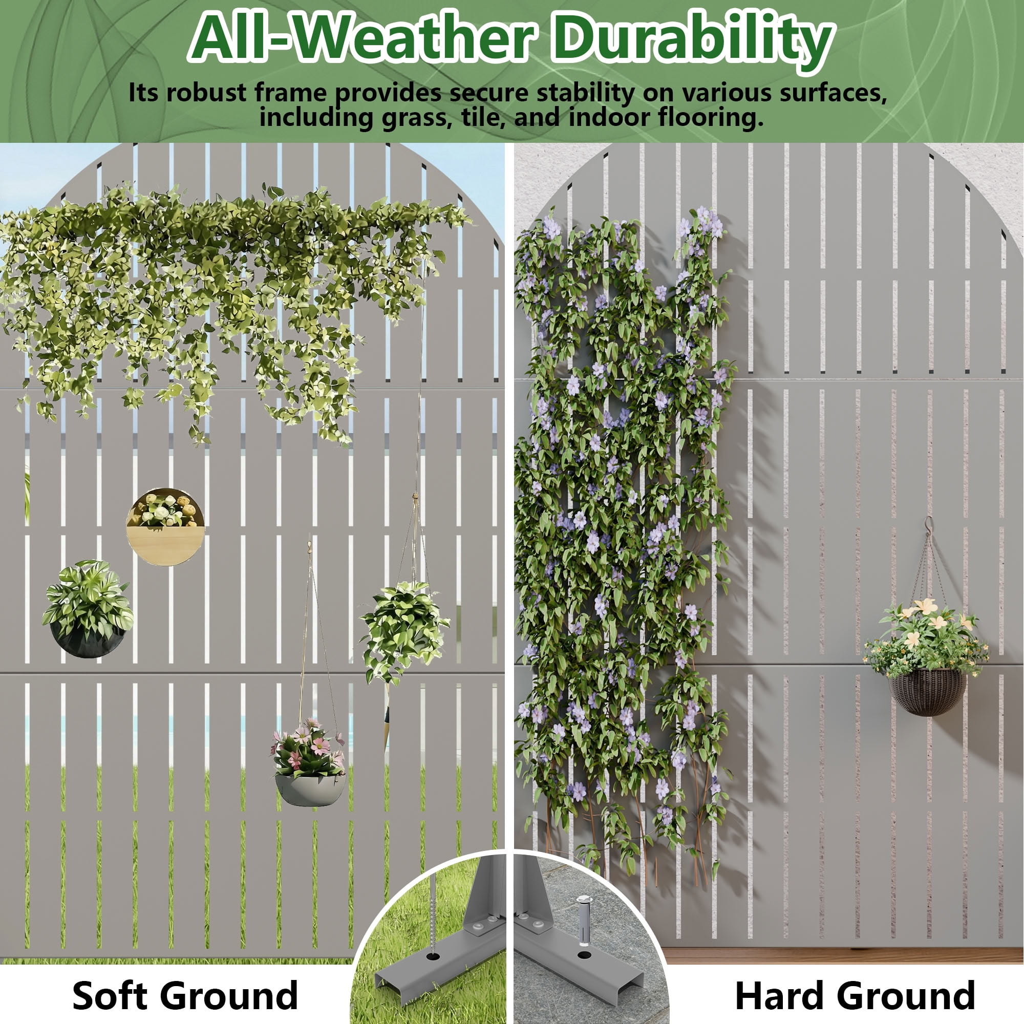 MAYEERTY 72*35in Outdoor Privacy Screen, Neighbors View Block Metal Privacy Panel, Privacy Divider for Patio, Balcony