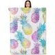thumbnail image 1 of Manta de piña de acuarela colorida: manta de franela suave: acogedora, cálida y liviana para mayor comodidad en el sofá, la cama y los viajes; felpa para interiores y exteriores para todas las, 1 of 8