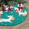 thumbnail image 3 of FMSHPON Nicorns SnowflakesStars Xmas Christmas Tree Skirt Stand Mat for Holiday Party Decoration Indoor Outdoor 48 inches, 3 of 3