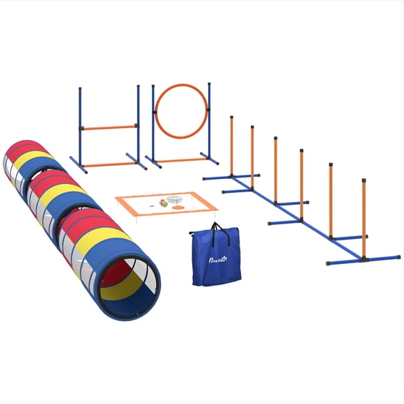 PawHut Dog Agility Training Equipment, 11-Piece Dog Obstacle Course