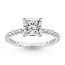5 Carat IGI Certified Princess Shape Lab Grown Diamond Engagement Ring | 14K White Gold |Emily Eternity Diamond Ring | FG-VS1-VS2 Quality Friendly Diamonds