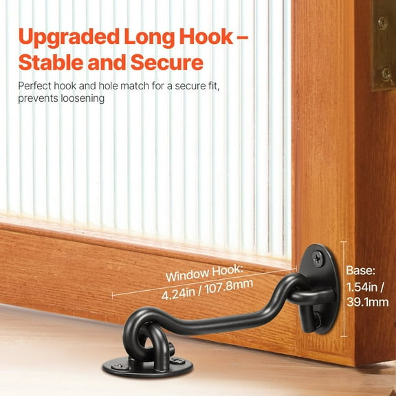 2 Pack Hook and Eye Latch for Barn Doors - Secure Gate Latch with Mounting Screws Included