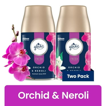 Glade Automatic Spray Refill, Air Freshener, Infused with Essential Oils, Orchid & Neroli, 6.2 oz, 2 Count