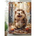 thumbnail image 3 of Fall Forest Animal Waterproof Fabric Shower Curtain, Vintage Autumn Pumpkins Maple Leaf Shower Curtain for Bathroom Curtains Bathtubs Hotel Washable Shower Curtains with 12 Hooks Standard 66x72, 3 of 6