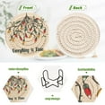 thumbnail image 4 of Yayeee 6 PCS Drink Coasters with Holder Set Woven Absorbent Round Tabletop Hot Pad, Christmas Light, 4 of 7