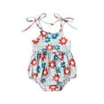 thumbnail image 1 of Gibobby Pañalero de algodón sin mangas con estampado de flores para niñas pequeñas, mono para recién nacidos, ropa para niños(Rojo, 18-24 Meses), 1 of 5