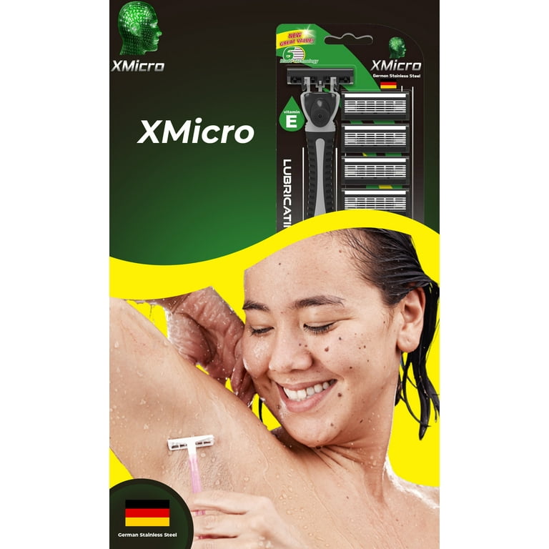 XMicro Shaving Razors Men Women with 7 Blade Refills, German