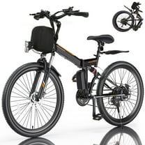 Elifine 26" Folding Electric Bike for Adults, 22Mph, 500W Electric Mountain Bike, 21 Speed, Full Suspension, 48V Foldable Ebike 7.8Ah Lithium-Ion Battery Electric Mountain Bicycle, UL2849