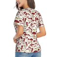 thumbnail image 2 of Goofa Mushroom Pattern Women's Slim-Fit Short-Sleeve V-Neck T-Shirt,Classic-Fit Short-Sleeve V-Neck T-Shirt-Medium, 2 of 5