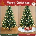 thumbnail image 4 of 36 Inch Christmas Tree Skirt – Velvet Plush Tree Mat, Soft Thickened Polyester with Red Ties, Single-Sided Printing, Available in 30in/36in/48in, Perfect for Holiday Xmas Tree Decoration, 4 of 7