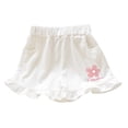thumbnail image 4 of JUMEYU Little Girls Athletic Shorts Fashion Summer Shorts Toddler Kids Baby Girl Shorts Summer Clothes 2T 3T (White,2-3 Years), 4 of 4