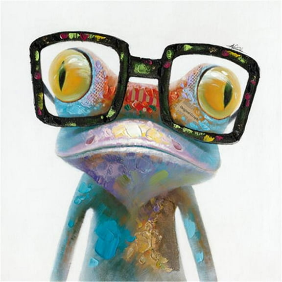 Yosemite Home Decor 'Hipster Froggy' Fabric Canvas in Multi-Color