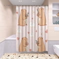 thumbnail image 6 of 4-Piece Bathroom Set with Waterproof Shower Curtain with Non-Slip Bath Mat, U-Shaped Mat & Toilet Lid Cover Adorable Capybaras in Love, 6 of 8