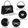 thumbnail image 6 of Kwuty Women Evening Bag Sparkly Bow Clutch Purses Wedding Glitter Rhinestone Clutch Bags Dressy Handbags for Party, Prom, 6 of 6