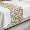 thumbnail image 2 of Colorful Bed Runner, Animals with Food Chicken Horse Apple Bread Snack Pack Cereals Fish, Decorative Accent Bedding Scarf for Hotels Homes and Guestrooms, King, Multicolor, by Ambesonne, 2 of 2