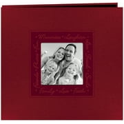 Pioneer Embossed Script Frame Scrapbook, 12" x 12", Red